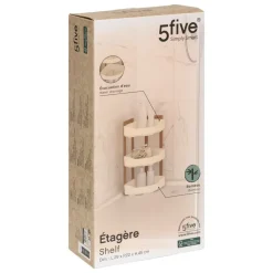 5 FIVE SIMPLY SMART - 5five - étagère d angle "naturéo" 3 niveaux en bambou blanc 29x22cm