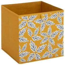 5 FIVE SIMPLY SMART - 5five - boîte de rangement "mix n modul" motif folia jaune 31x31cm