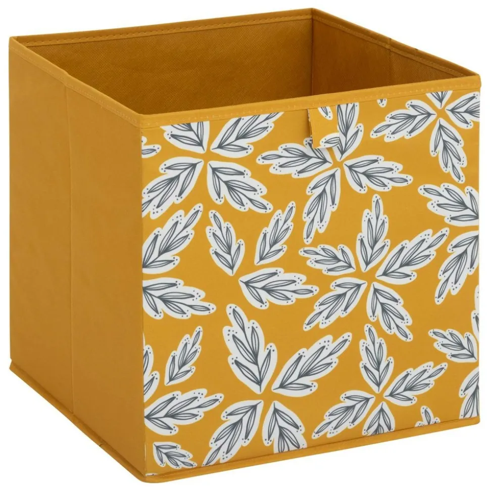 5 FIVE SIMPLY SMART - 5five - boîte de rangement "mix n modul" motif folia jaune 31x31cm