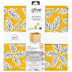 5 FIVE SIMPLY SMART - 5five - boîte de rangement "mix n modul" motif folia jaune 31x31cm
