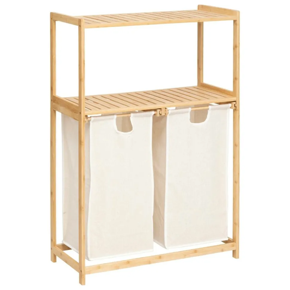5 FIVE SIMPLY SMART - 5five - étagère "tidy box" avec 2 sacs à linge en bambou marron 72x33cm