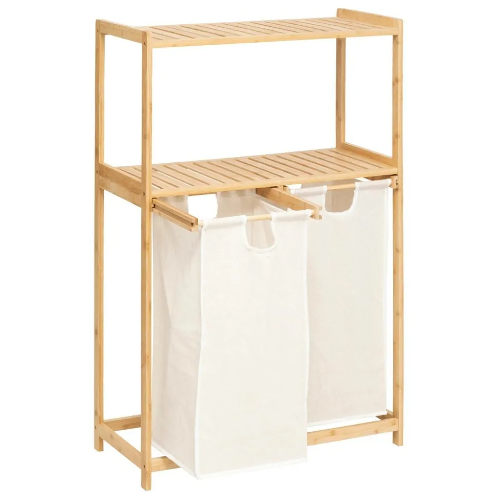 5 FIVE SIMPLY SMART - 5five - étagère "tidy box" avec 2 sacs à linge en bambou marron 72x33cm
