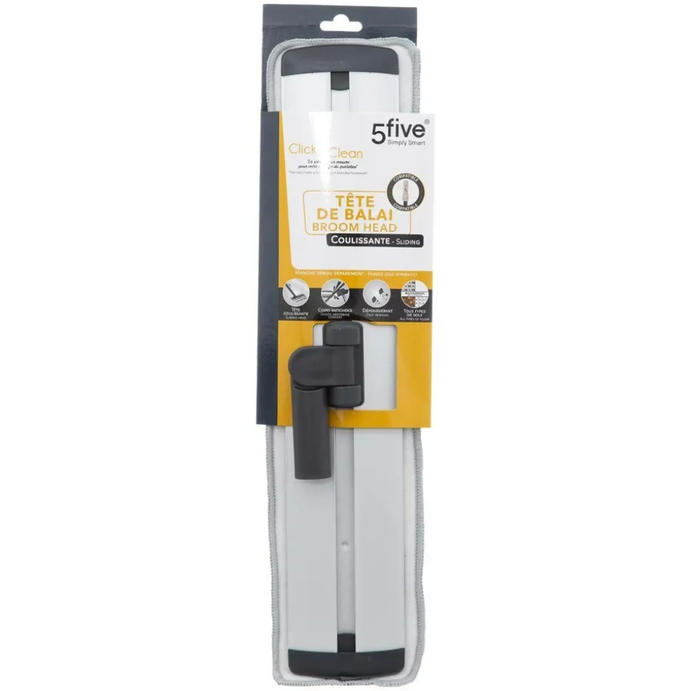 5 FIVE SIMPLY SMART - 5five - tête de balai coulissant "click & clean" gris