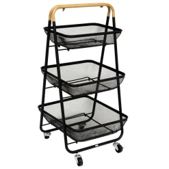 5 FIVE SIMPLY SMART - 5five - desserte à roulettes "mayaj" 3 niveaux noir