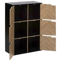 5 FIVE SIMPLY SMART - 5five - étagère "mix n door" 6 cases effet bois et noir 67,5x32cm