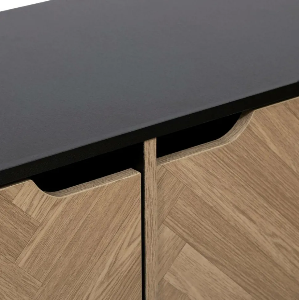 5 FIVE SIMPLY SMART - 5five - étagère "mix n door" 6 cases effet bois et noir 67,5x32cm