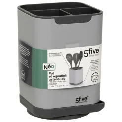 5 FIVE SIMPLY SMART - 5five - égouttoir à couverts ustensiles "néo" gris