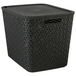 5 FIVE SIMPLY SMART - 5five - panier "tressy" en plastique noir 28l