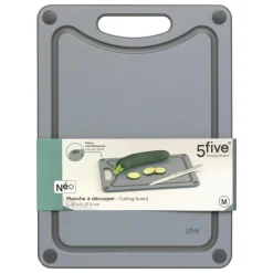 5 FIVE SIMPLY SMART - 5five - planche à découper "néo 2" en plastique gris 37x27,5cm