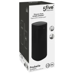 5 FIVE SIMPLY SMART - 5five - poubelle en métal noir 50l