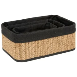 5 FIVE SIMPLY SMART - 5five - 3 paniers en tissu marron 30,5x21cm