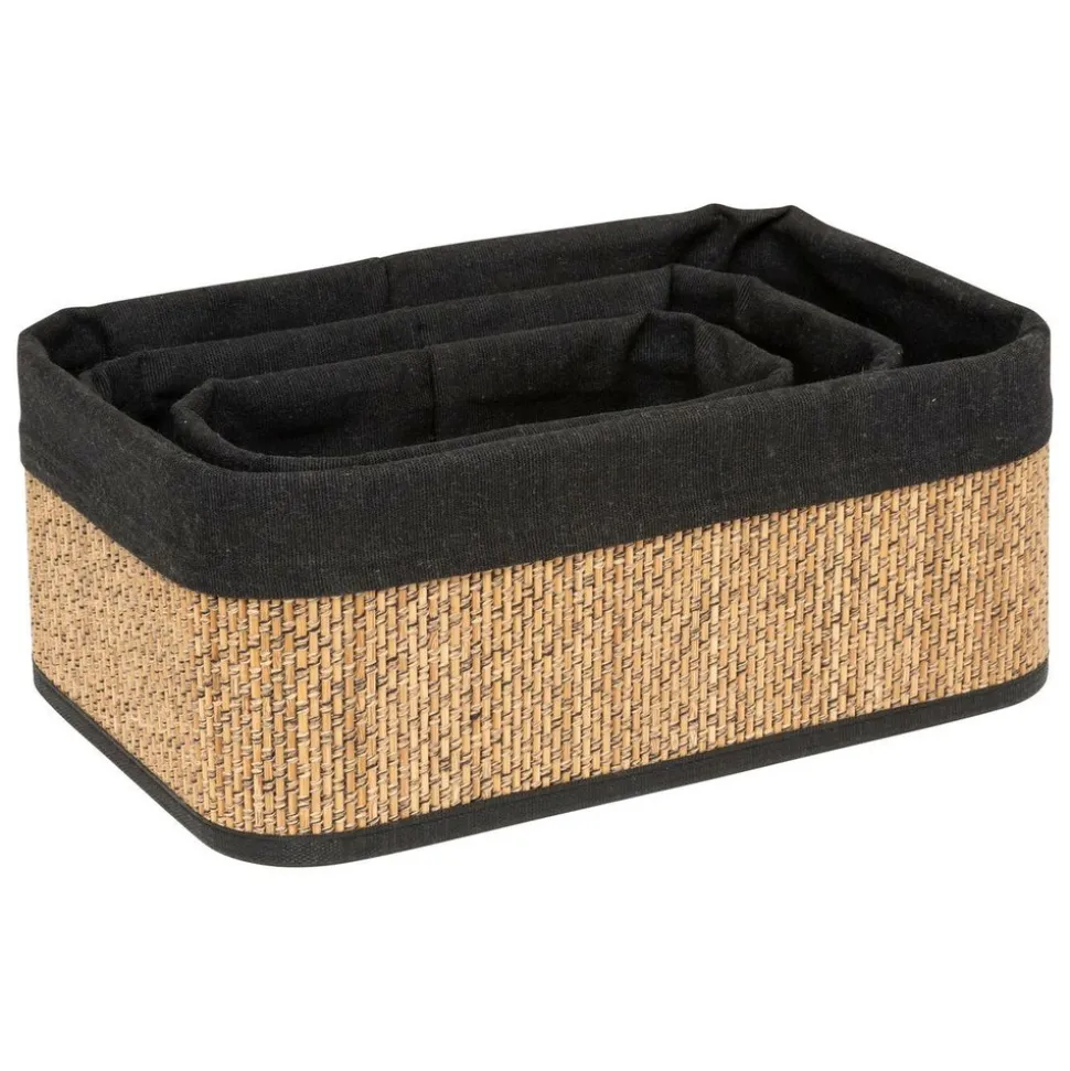 5 FIVE SIMPLY SMART - 5five - 3 paniers en tissu marron 30,5x21cm