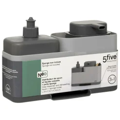 5 FIVE SIMPLY SMART - 5five - organiseur évier "néo" avec distributeur gris