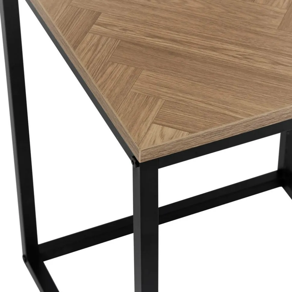 5 FIVE SIMPLY SMART - 5five - bout de canapé "chevrons" effet bois et noir 40x40cm