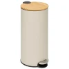 5 FIVE SIMPLY SMART - 5five - poubelle couvercle bambou 30l "modern color" beige