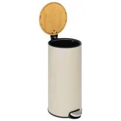 5 FIVE SIMPLY SMART - 5five - poubelle couvercle bambou 30l 