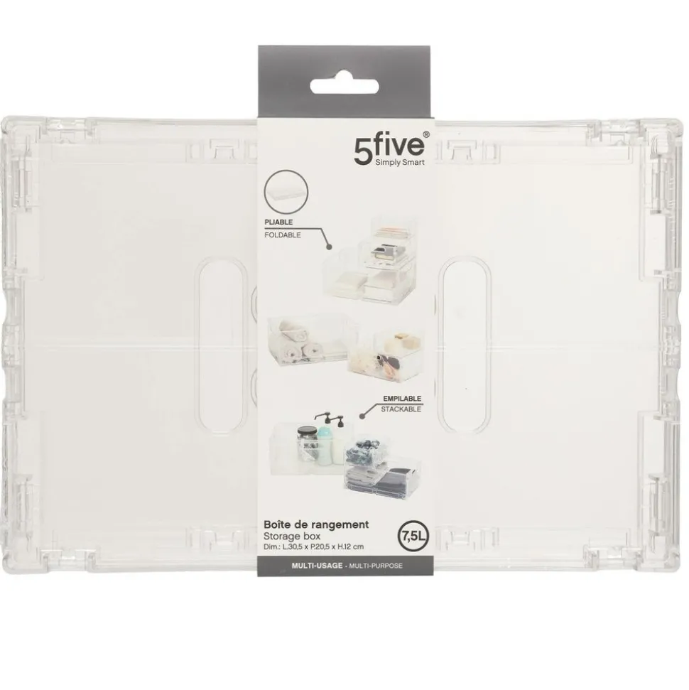 5 FIVE SIMPLY SMART - 5five - boîte de rangement "fold n box" pliable et empilable 7,5l