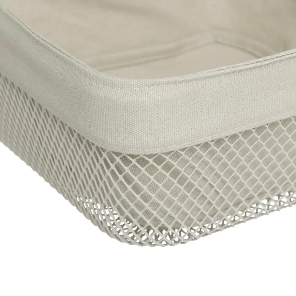 5 FIVE SIMPLY SMART - 5five - corbeille à pain "mayaj" en métal et coton beige 25,5x25,5cm