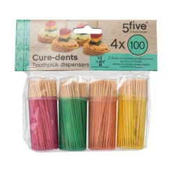 5 FIVE SIMPLY SMART - 5five - 4 boîtes 100 cure-dents bambou
