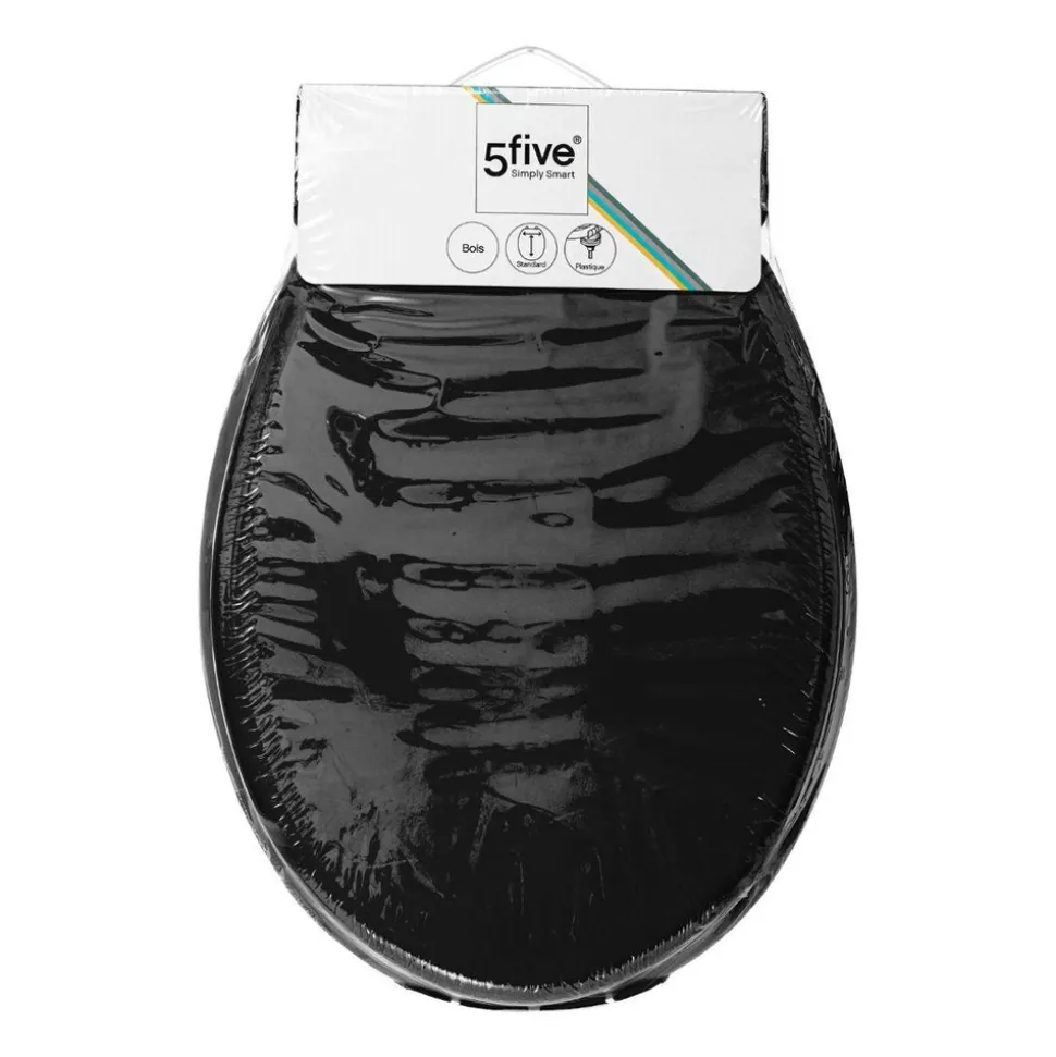 5 FIVE SIMPLY SMART - 5five - abattant wc "colorama" noir en bois laqué