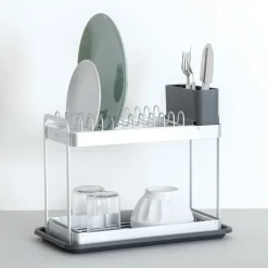 5 FIVE SIMPLY SMART - 5five - égouttoir 2 niveaux gris 42,5x23,5cm