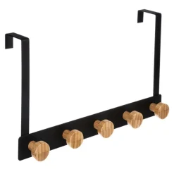 5 FIVE SIMPLY SMART - 5five - patère 5 têtes métal et bambou noir