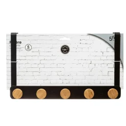 5 FIVE SIMPLY SMART - 5five - patère 5 têtes métal et bambou noir