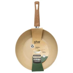 5 FIVE SIMPLY SMART - 5five - wok "harmony" d28cm en aluminium forgé beige