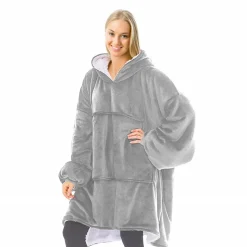 ACTIFORME - Sweat en plaid chaud et doux - vêtement confortable d'intérieur toodhoodie - | gris |