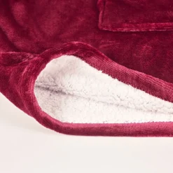 ACTIFORME - Sweat en plaid chaud et doux - vêtement confortable d'intérieur toodhoodie - | rouge |