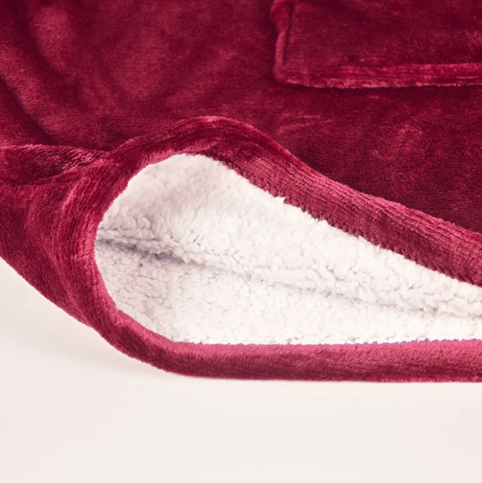 ACTIFORME - Sweat en plaid chaud et doux - vêtement confortable d'intérieur toodhoodie - | rouge |