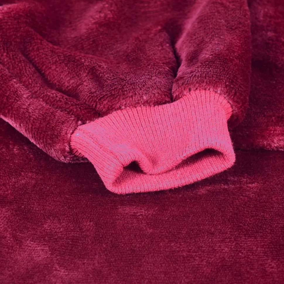 ACTIFORME - Sweat en plaid chaud et doux - vêtement confortable d'intérieur toodhoodie - | rouge |