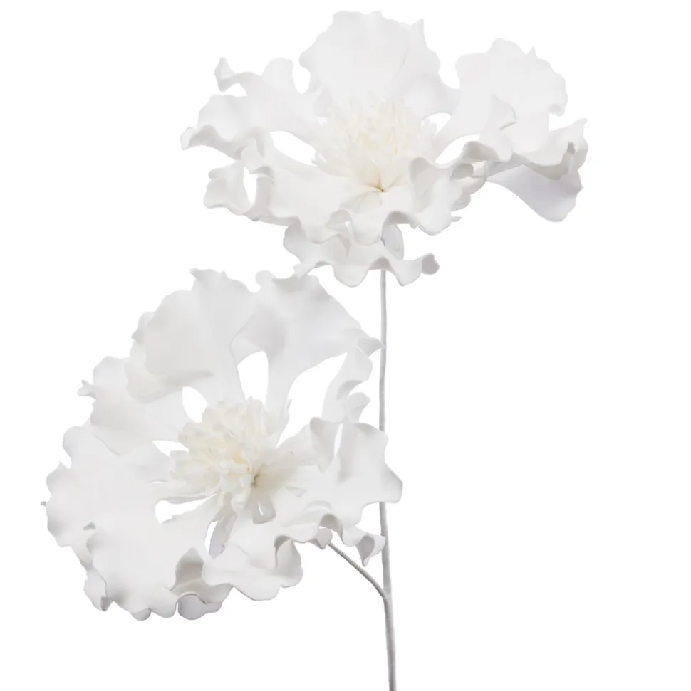 AMADEUS - Tige fleur artificielle Ella, coloris blanc - H. 94cm
