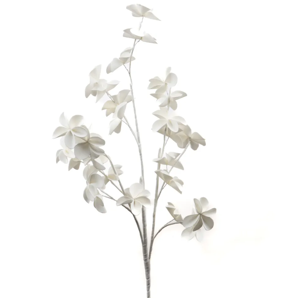 AMADEUS - Tige fleur artificielle Alma, coloris blanc - H.89cm