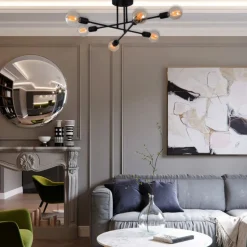 Andrea - lustre croisé en fer noir