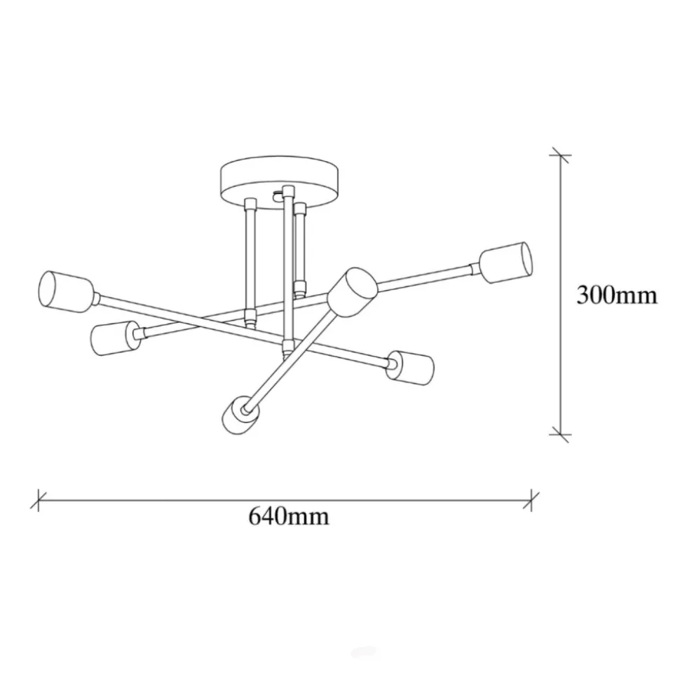 Andrea - lustre croisé en fer noir