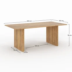 Andrea - table rectangulaire en bois d'acacia 8 personnes
