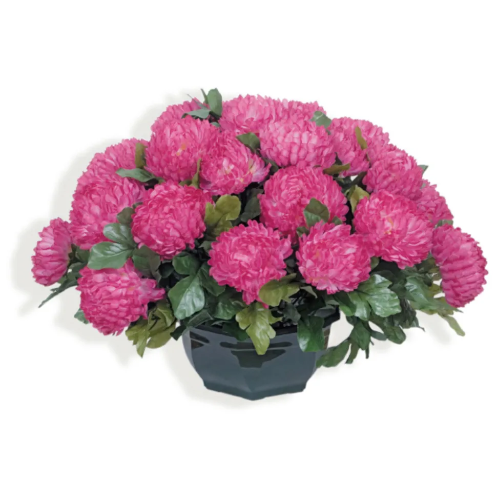 ARCHE DIFFUSION - Coupe de chrysanthèmes artificiels, 28 fleurs - Jaune