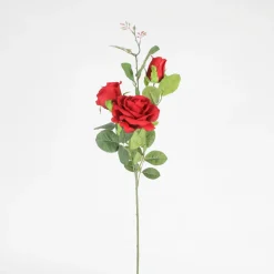 ARCHE DIFFUSION - Fleur artificielle tige de rose coloris rouge H.76cm