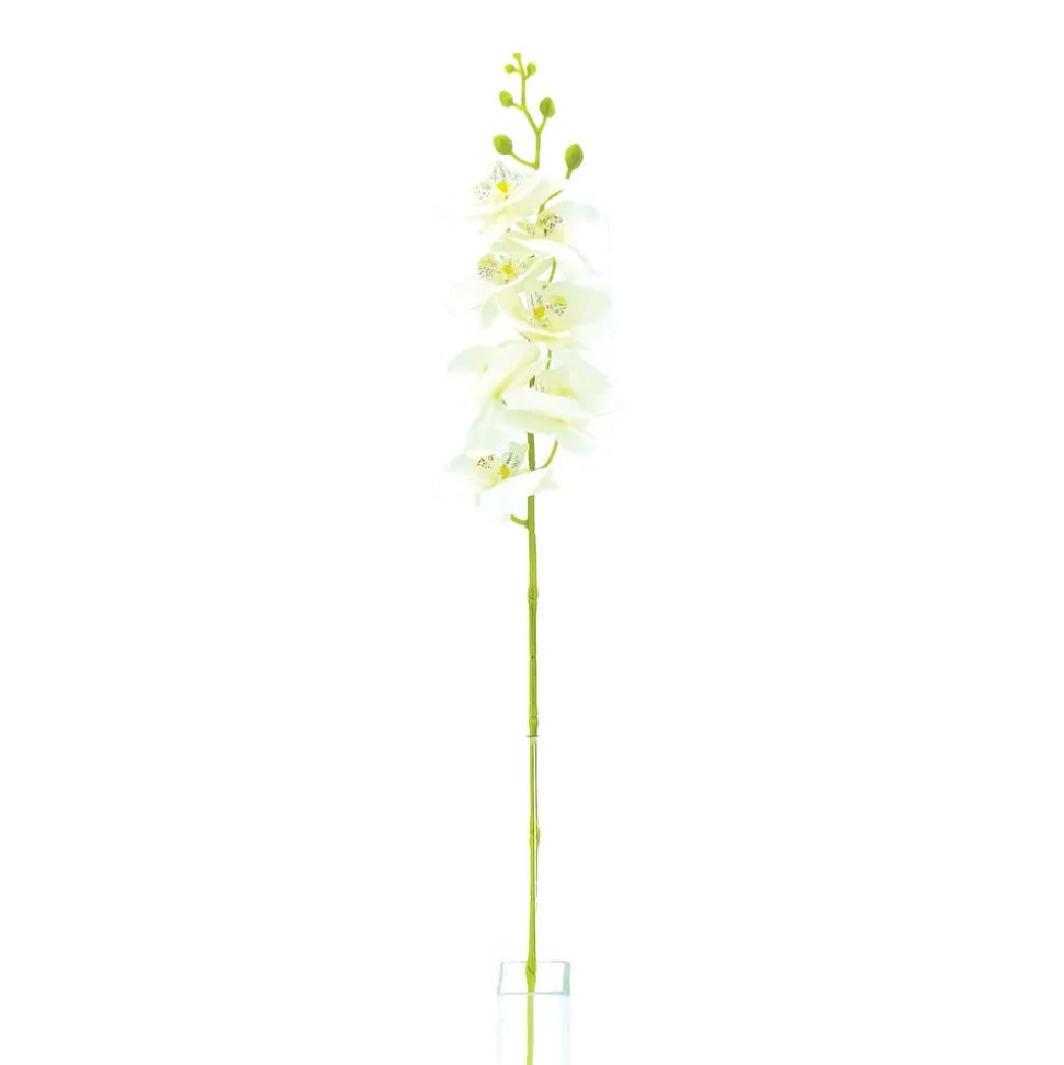 ARCHE DIFFUSION - Fleur artificielle tige d'orchidée phalaenopsis blanc H.82cm
