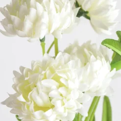 ARCHE DIFFUSION - Fleur artificielle tige fleur pompon blanc H.80 cm