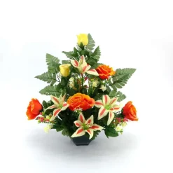 ARCHE DIFFUSION - Fleurs artificielles - coupe florale orange D.43 H.45cm