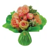 ARCHE DIFFUSION - Fleurs artificielles - bouquet saumon bulle H.35 D.35cm