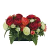 ARCHE DIFFUSION - Fleurs artificielles - coupe florale rouge H.19x28cm