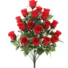 ARCHE DIFFUSION - Fleurs artificielles - bouquet rouge de roses et gypsophiles H.59cm