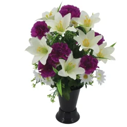 ARCHE DIFFUSION - Fleurs artificielles - bouquet funéraire lavande H.44 D.38cm