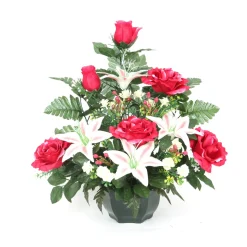 ARCHE DIFFUSION - Fleurs artificielles - coupe florale fuchsia D.43 H.45cm