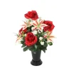 ARCHE DIFFUSION - Fleurs artificielles - bouquet funéraire avec vase D.32 H.44cm