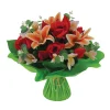 ARCHE DIFFUSION - Fleurs artificielles - bouquet rouge bulle H.40 D.45cm