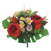 ARCHE DIFFUSION - Fleurs artificielles - bouquet rouge de roses et de fleurs H.41cm